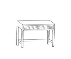 Hand-drawn furniture. Shabby chic style furniture. Isolated vector illustration on white.