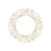 Physalis circular decorative wreath. Organic healthy food frame with space for text. Vector illustration for wallpaper, wrapping paper, package design, and background.
