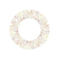 Physalis circular decorative wreath. Organic healthy food frame with space for text. Vector illustration for wallpaper, wrapping paper, package design, and background.