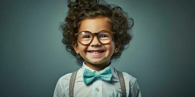 AI generated ai generative, illustration of a cute boy wearing glasses photo