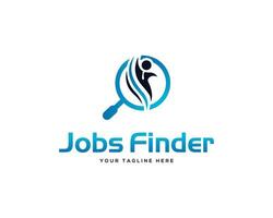 People finder with Magnifying glass logo design vector template.