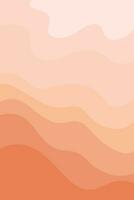 Vertical poster with abstract wavy lines with a trend gradient of peach color. Vector graphics.