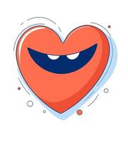 Smiling heart, clip art vector illustration.