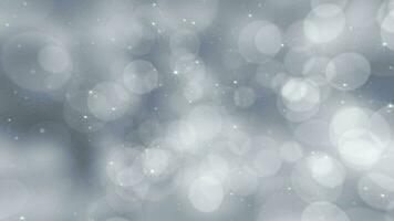 Silver bokeh spheres background animation with shiny glittering white stars. This elegant Christmas background is full HD and a seamless loop. video