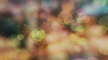 Colorful bokeh spheres background animation with shiny glittering golden stars. This festive Christmas background is full HD and a seamless loop. video