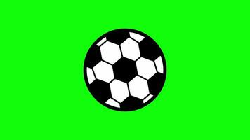 Football, Soccer Ball Sports Icon Rotating on Green Background video