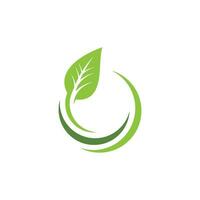 Logos of green Tree leaf ecology vector