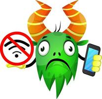 Green monster without wifi vector