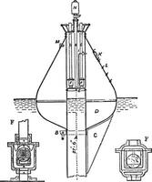 Automatic Buoy, vintage illustration. vector