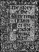 The Story of the Glittering Plain William Morris stories vintage engraving. vector