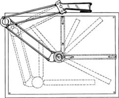 Universal Drafting Machine surface of the drawing board vintage engraving. vector