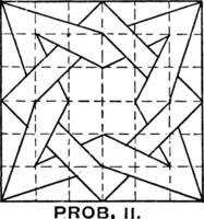 Constructing Star and Box Overlap Pattern using T Square and Triangle set of simple vintage engraving. vector