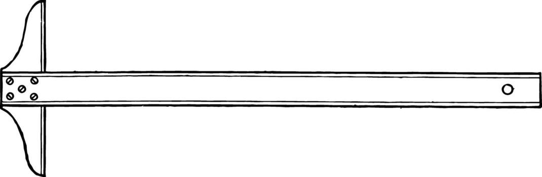 Regular Fixed Head T to square bottom surface vintage engraving. vector