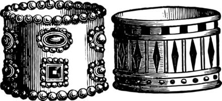 Persian and Egyptian Armlets vintage engraving. vector