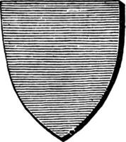 Azure Shield is represented by the horizontal lines vintage engraving. vector