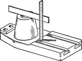 Measuring Castings using Straight Edge , possible and particularly drift,  vintage engraving. vector