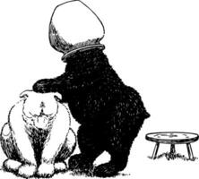 Bears 12, vintage illustration vector
