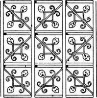 German Renaissance Pattern is a net design, vintage engraving. vector