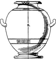 Greek Urn Greek Urn have a significance from the point of view of funerals, vintage engraving. vector