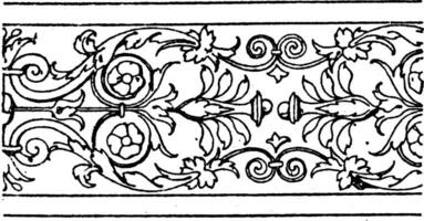 Border Undulate Band is a design found on half- columns in St. Trinita, vintage engraving. vector