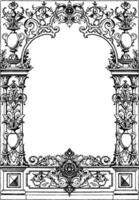 Border Typographical Frame was designed during the Renaissance period between 1550-1560, vintage engraving. vector