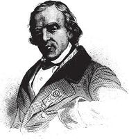 Francois-Vincent Raspail, vintage engraving. vector