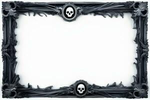 AI generated Skull border frame illustration photo