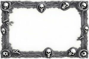 AI generated Skull border frame illustration photo