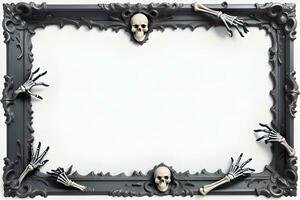 AI generated Skull border frame illustration photo