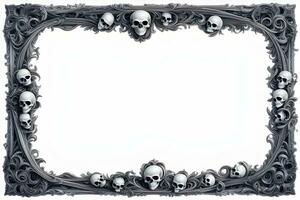 AI generated Skull border frame illustration photo