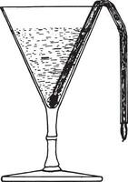 Conic glass suitable for the sedimentation of urine, vintage engraving. vector
