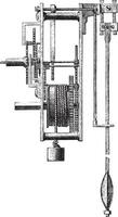 Method of regulating a balance wheel, vintage engraving. vector