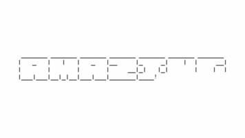 surpreendente ascii palavra animação ciclo em branco fundo. ascii código arte símbolos máquina de escrever dentro e Fora efeito com em loop movimento. video