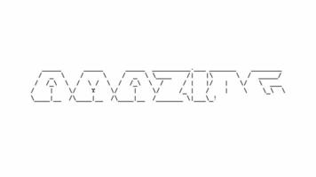 Amazing ascii word animation loop on white background. Ascii code art symbols typewriter in and out effect with looped motion. video