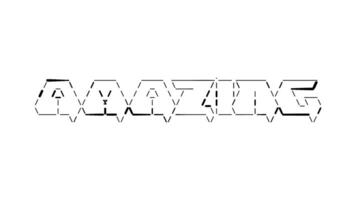 surpreendente ascii palavra animação ciclo em branco fundo. ascii código arte símbolos máquina de escrever dentro e Fora efeito com em loop movimento. video