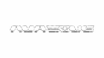 surpreendente ascii palavra animação ciclo em branco fundo. ascii código arte símbolos máquina de escrever dentro e Fora efeito com em loop movimento. video