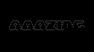 Amazing ascii word animation loop on black background. Ascii code art symbols typewriter in and out effect with looped motion. video