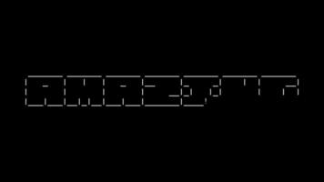 incroyable ascii mot animation boucle sur noir Contexte. ascii code art symboles machine à écrire dans et en dehors effet avec en boucle mouvement. video