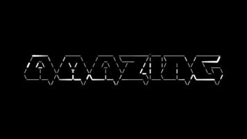 increíble ascii palabra animación lazo en negro antecedentes. ascii código Arte símbolos máquina de escribir en y fuera efecto con serpenteado movimiento. video