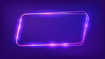 Neon double frame with shining effects vector