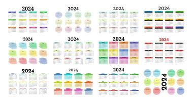 calendario para 2024 aislado en un blanco antecedentes vector