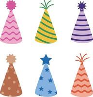 Vector set of party cone hats