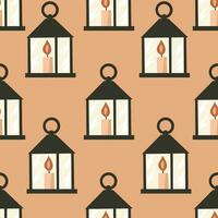 Seamless pattern with lantern vector