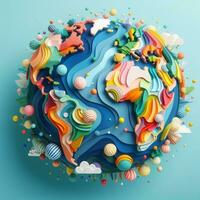 AI generated illustration of colorful earth photo