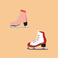 Ice skates icon set. Flat set of ice skates vector icons for web design. Winter sports shoe pair for ice skating competition isolated