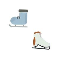 Ice skates icon set. Flat set of ice skates vector icons for web design. Winter sports shoe pair for ice skating competition isolated