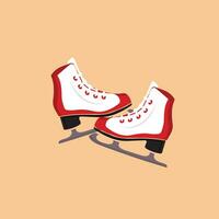 Ice skates icon set. Flat set of ice skates vector icons for web design. Winter sports shoe pair for ice skating competition isolated