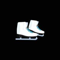 Ice skates icon set. Flat set of ice skates vector icons for web design. Winter sports shoe pair for ice skating competition isolated