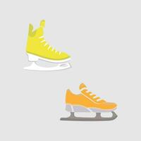 Ice skates icon set. Flat set of ice skates vector icons for web design. Winter sports shoe pair for ice skating competition isolated