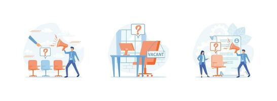 Open vacancy.Staff search. Recruitment. Open vacancy set flat vector modern illustration